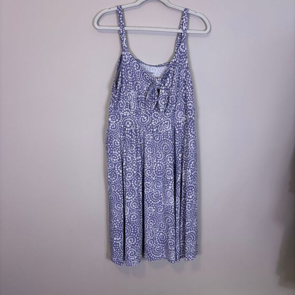 New Torrid Purple with White Floral Swirl Print Tank Top Jersey Dress 2X - Picture 1 of 9